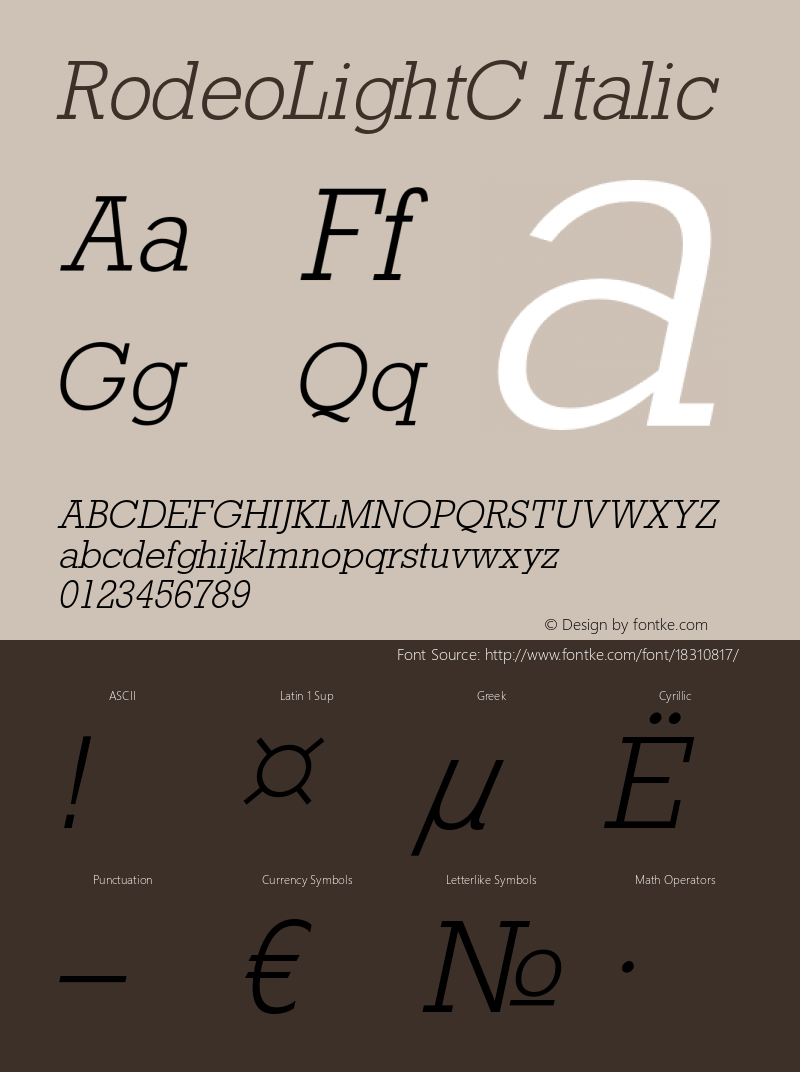 RodeoLightC Italic OTF 1.0;PS 003.001;Core 116;AOCW 1.0 161 Font Sample