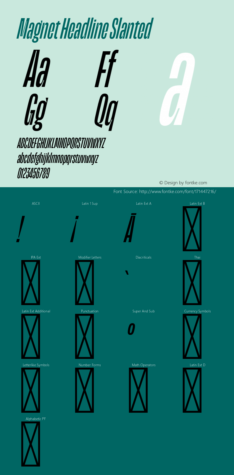 MagnetHeadline-Slanted Version 1.001;PS 1.000;hotconv 16.6.51;makeotf.lib2.5.65220图片样张