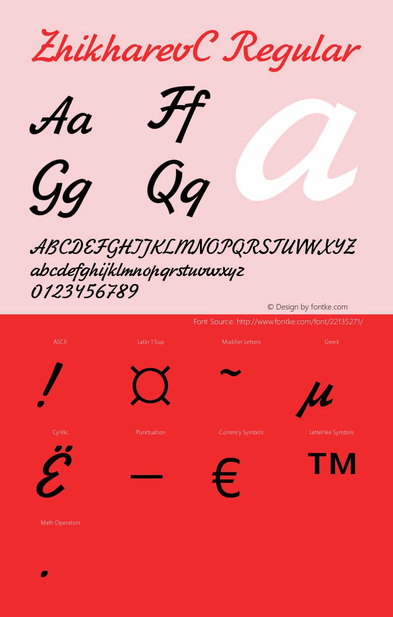 ZhikharevC OTF 1.0;PS 001.000;Core 116;AOCW 1.0 161 Font Sample