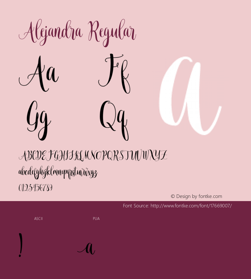 Alejandra Regular 001.000 Font Sample