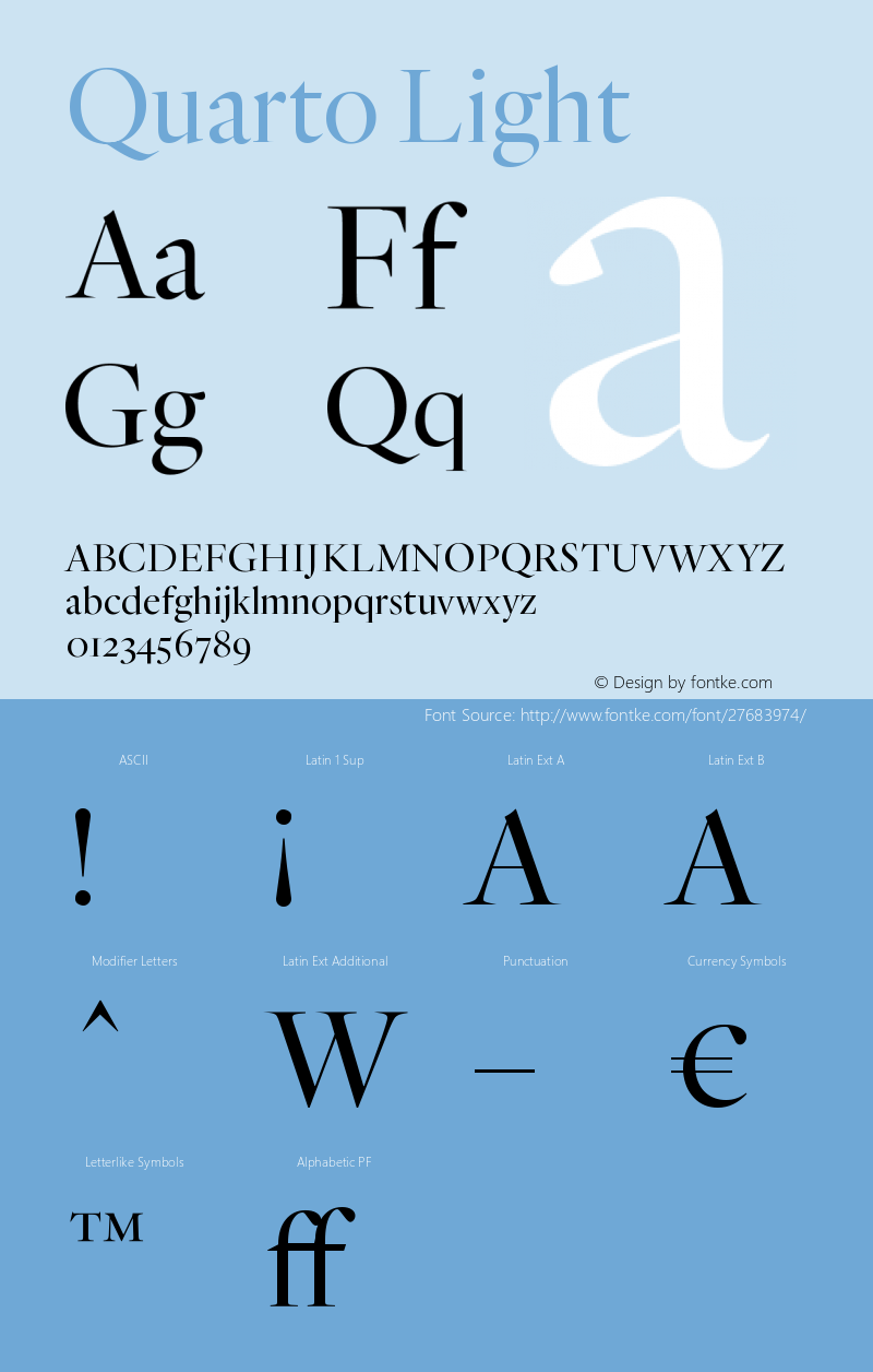 Quarto-Light Version 1.200 Font Sample