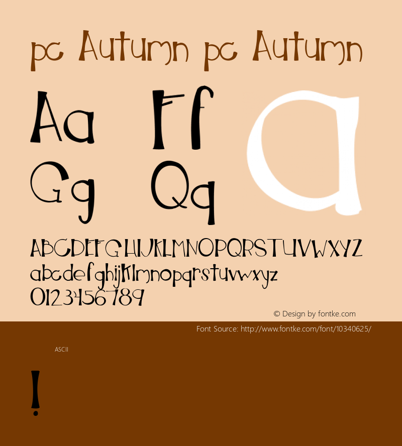 pc Autumn pc Autumn Unknown Font Sample