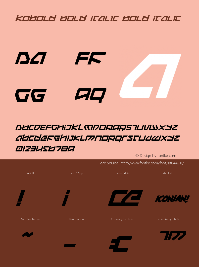 Kobold Bold Italic Bold Italic 001.000 Font Sample