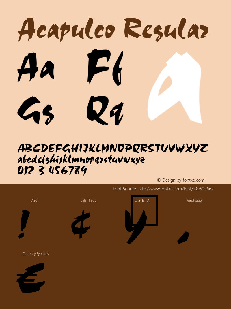 Acapulco Regular Brendel            :29.11.1994 Font Sample