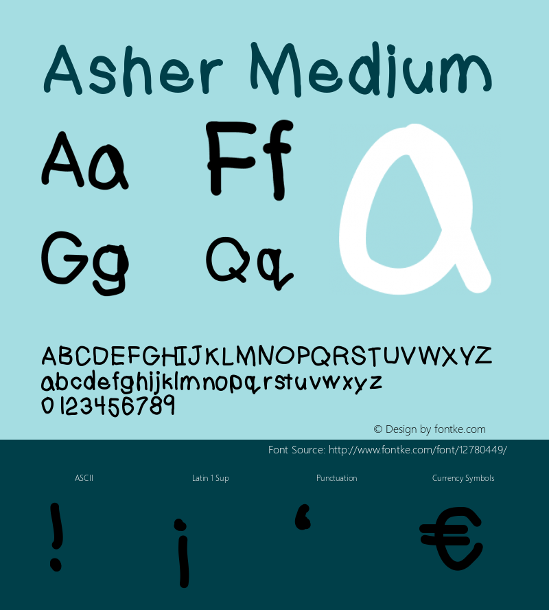 Asher Medium Version 001.000 Font Sample