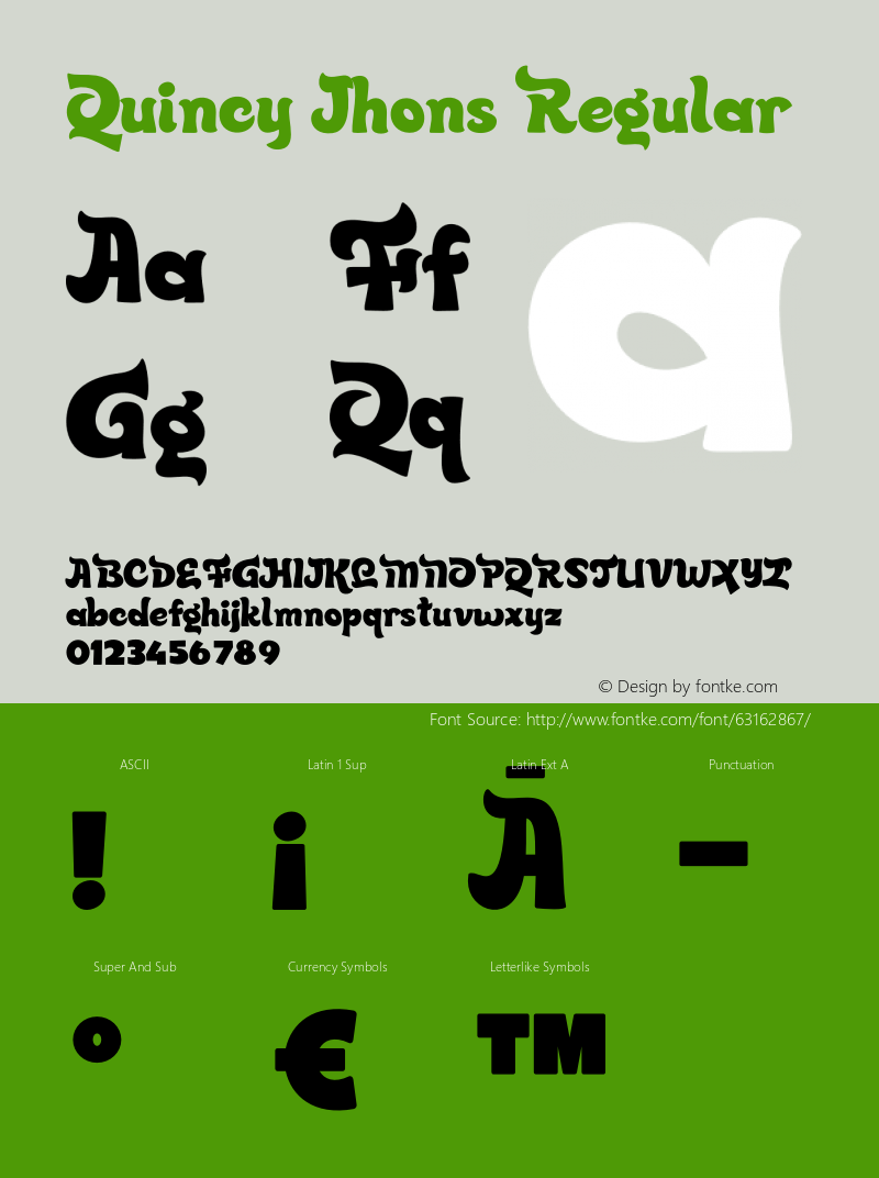 Quincy Jhons Version 1.001;Fontself Maker 3.5.1 Font Sample