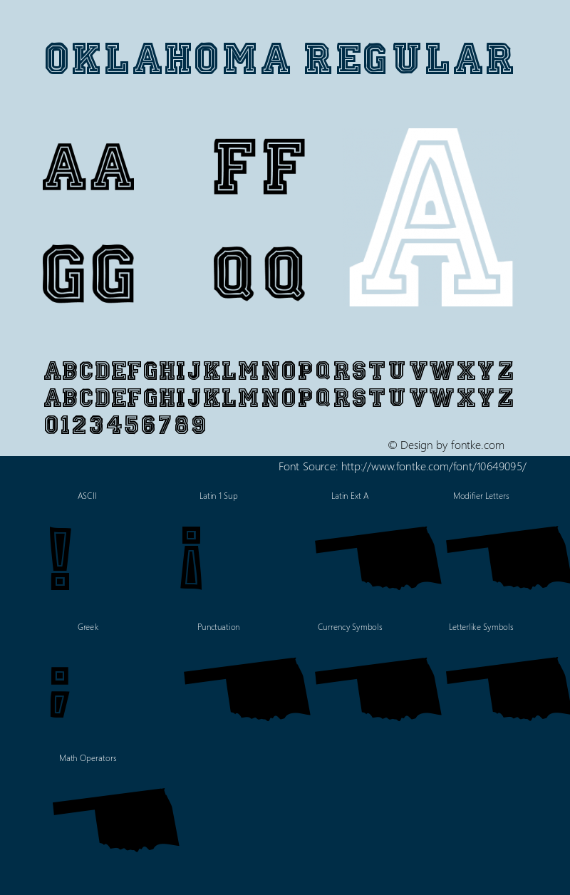 Oklahoma Regular Version 1.00 January 27, 2015, initial release Font Sample