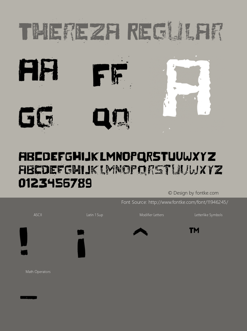 Thereza Regular Version 000.007 Font Sample