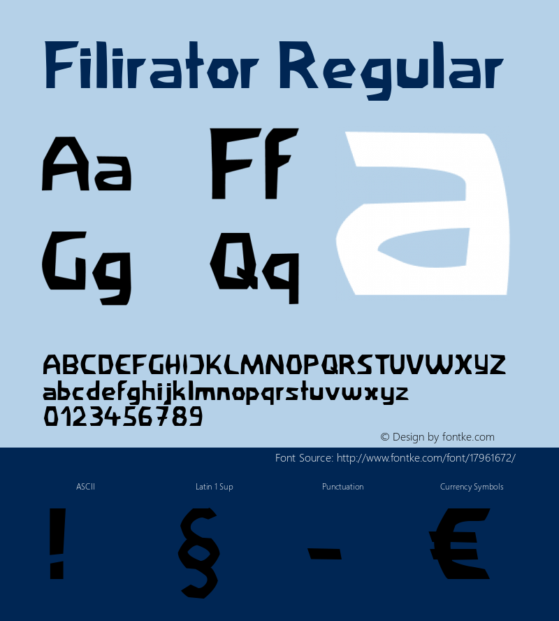 Filirator Regular Version 1.0 Font Sample