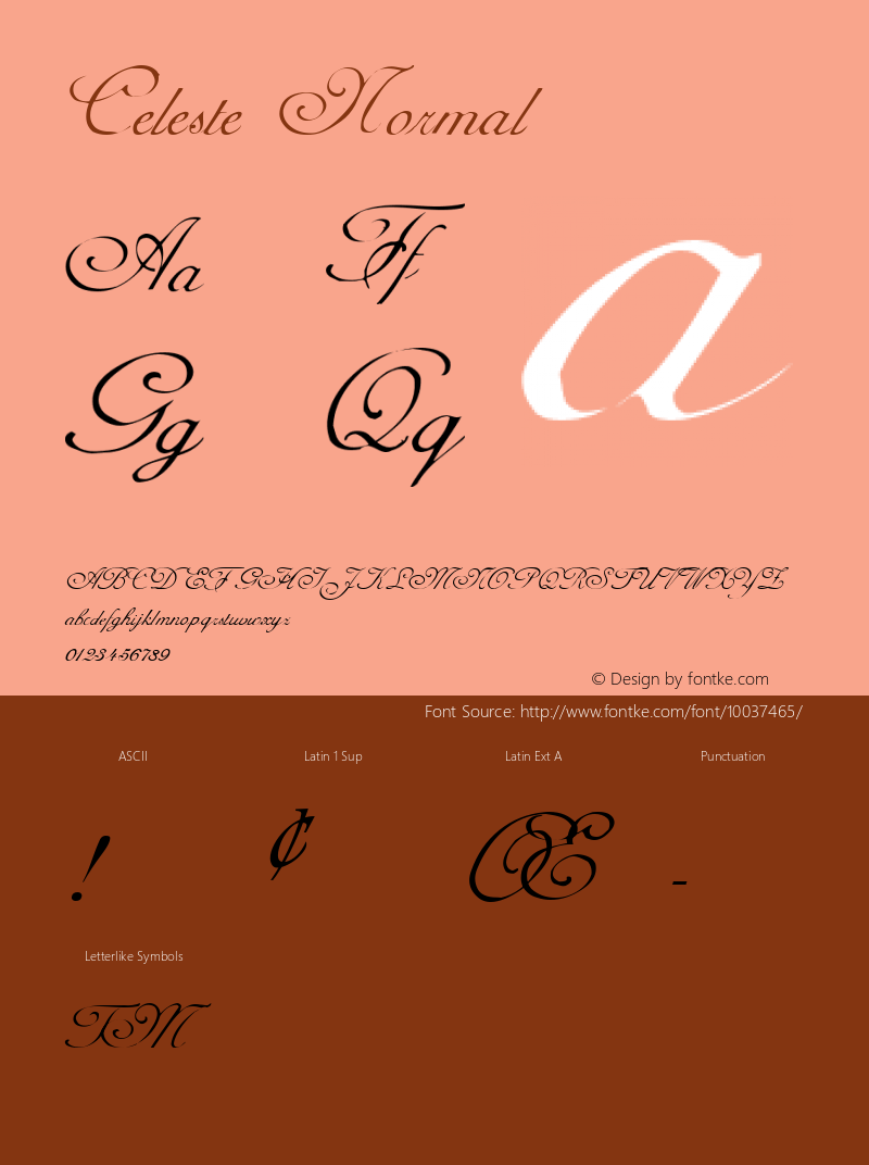 Celeste Normal Macromedia Fontographer 4.1 9/25/96 Font Sample