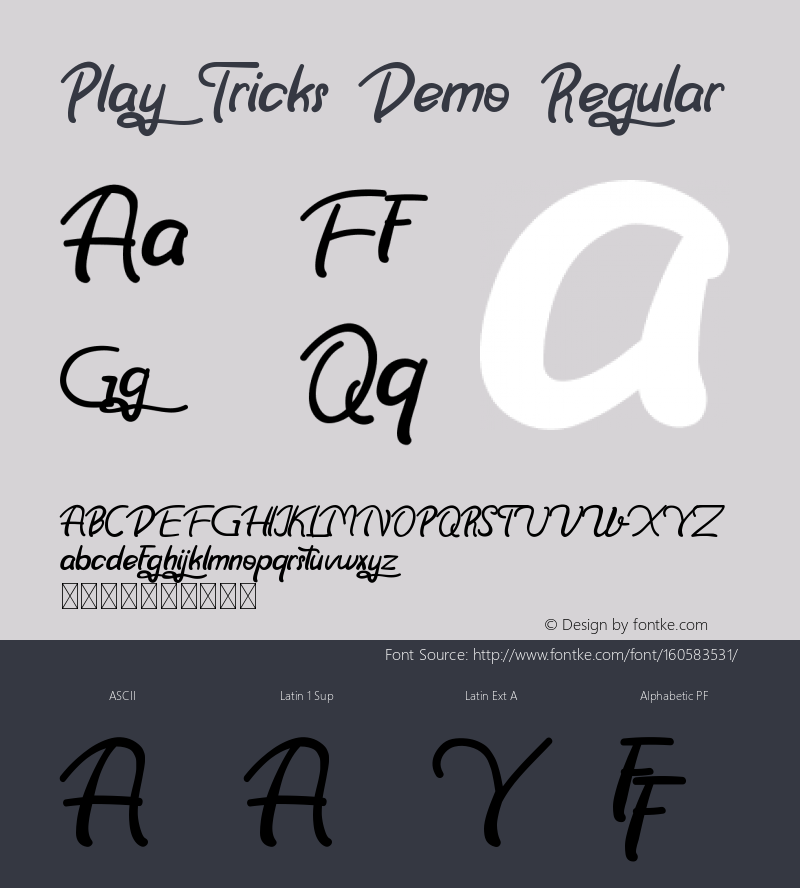 Play Tricks Demo Version 1.002;Fontself Maker 3.5.4 Font Sample