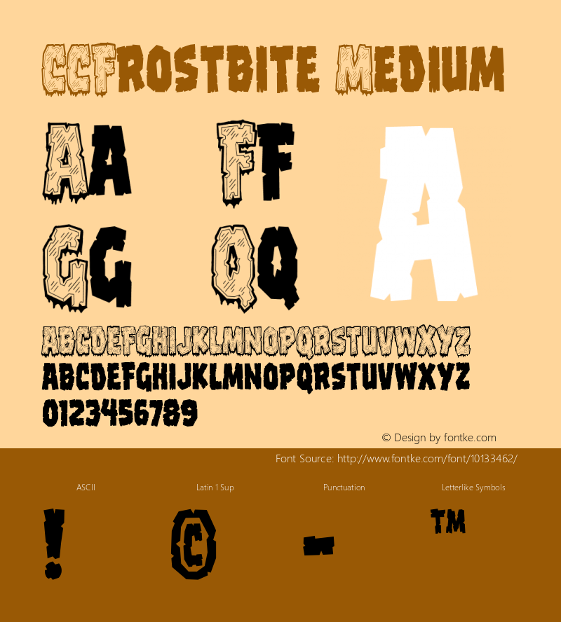 CCFrostbite Medium 001.000 Font Sample