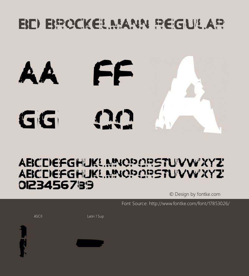 BD Brockelmann Regular Macromedia Fontographer 4.1.2 23.7.2001 Font Sample