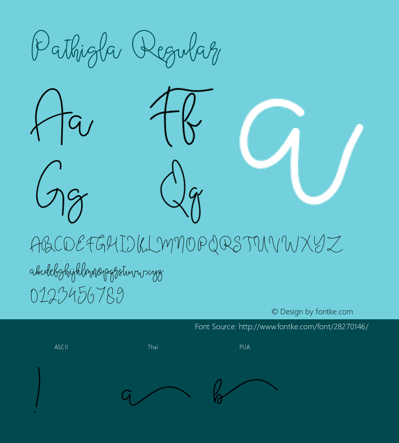 Pathigla Version 1.000 Font Sample