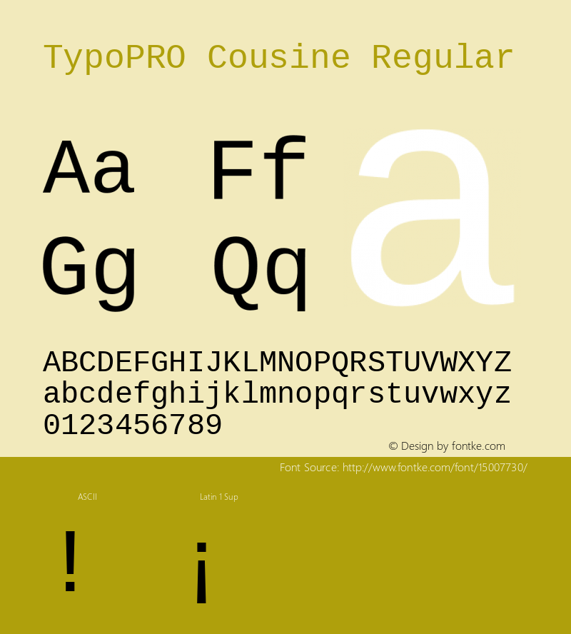 TypoPRO Cousine Regular Version 1.21 Font Sample