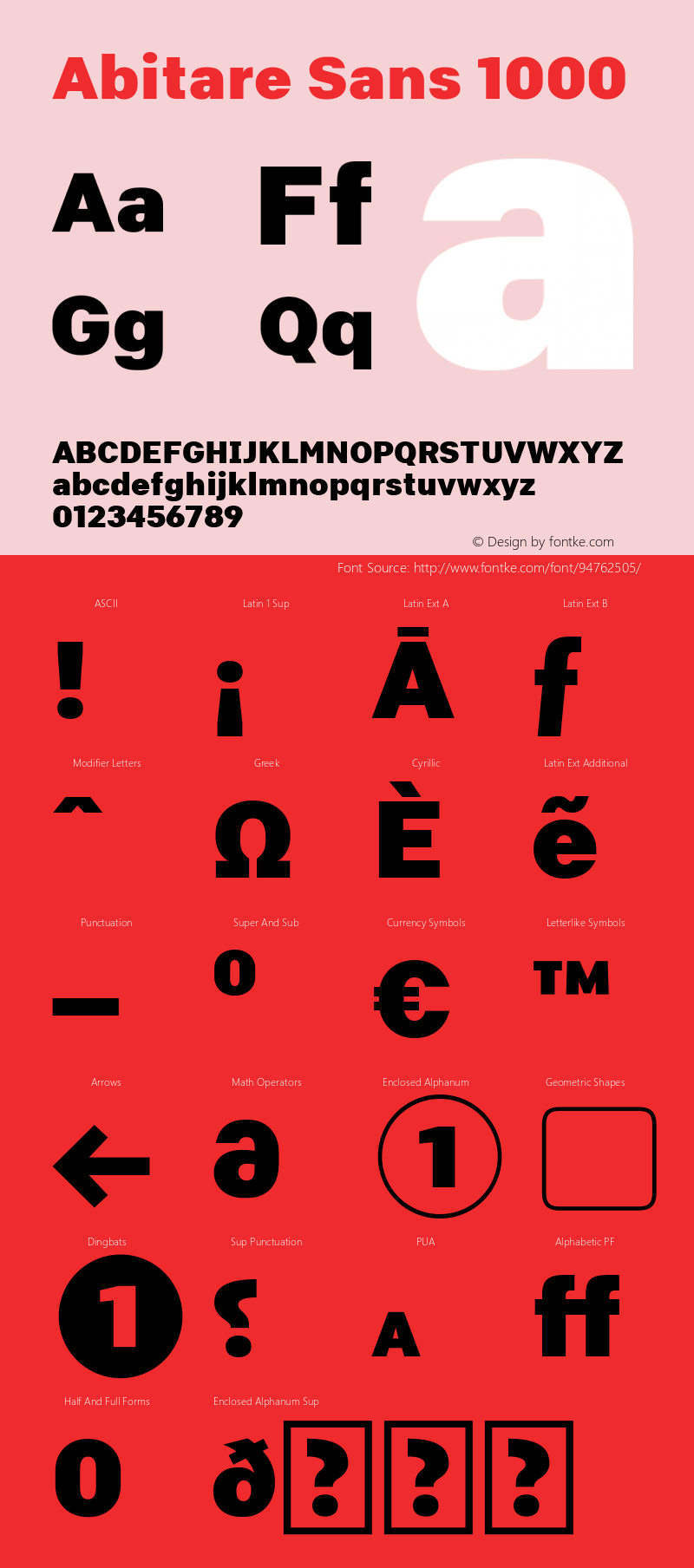 Abitare Sans 1000 1.006 Font Sample