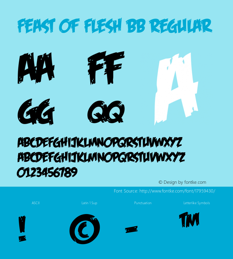 Feast of Flesh BB Regular Macromedia Fontographer 4.1 9/27/2005 Font Sample