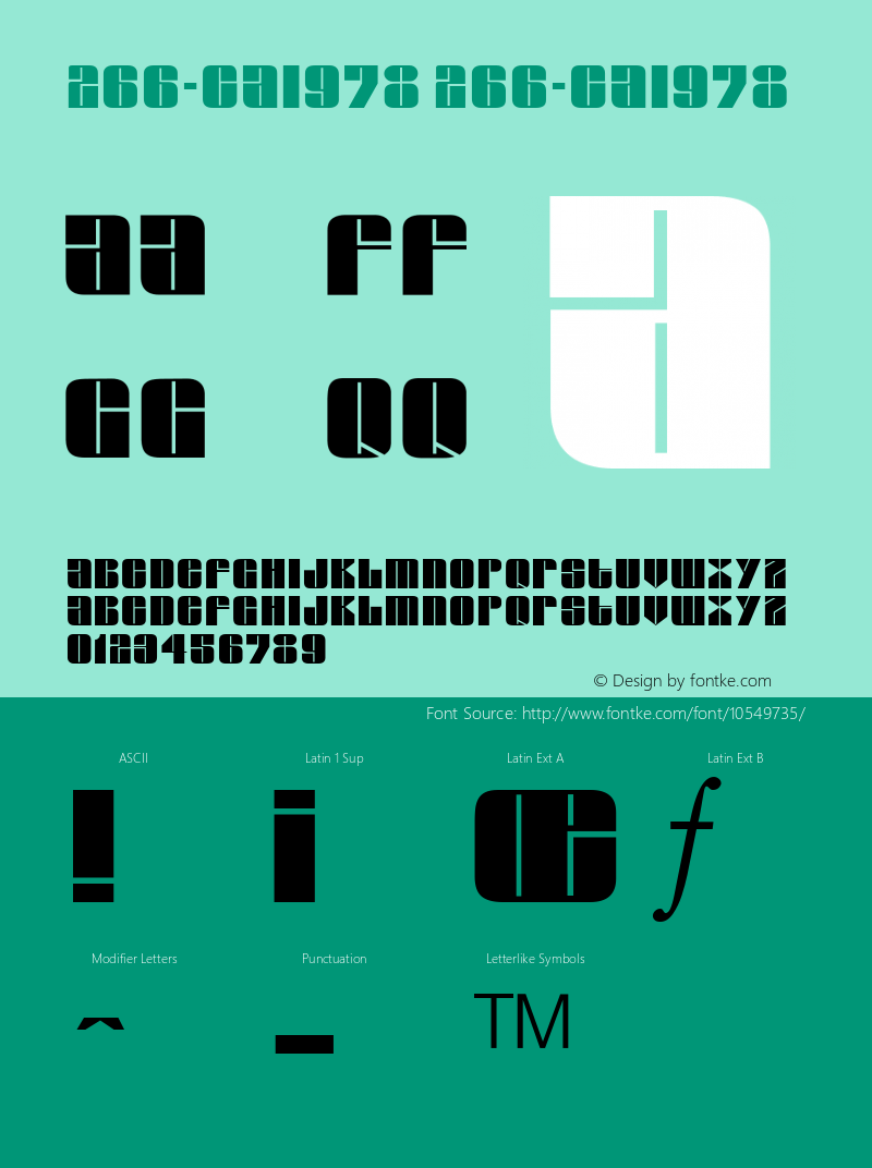 266-CAI978 266-CAI978 Version 3.0 Font Sample