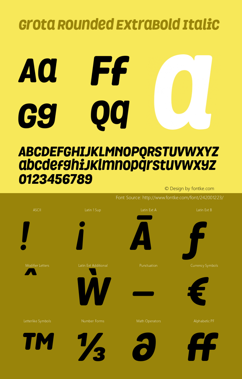 GrotaRoundedExtraBold-Italic 1.000图片样张