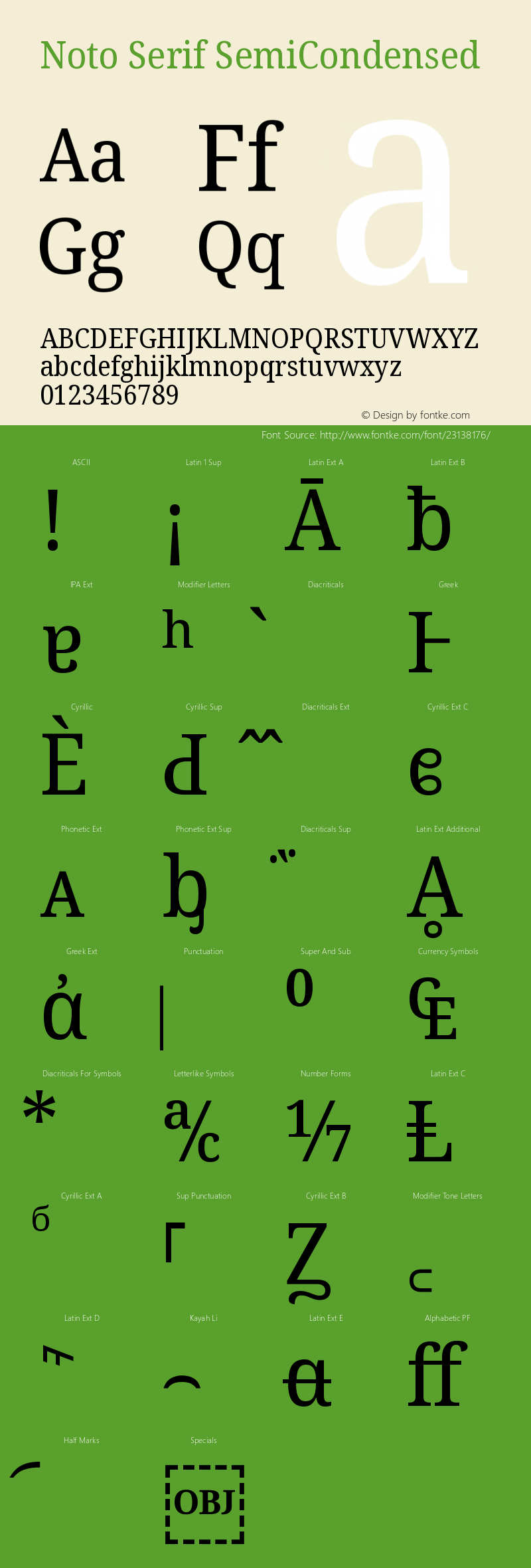 Noto Serif SemiCondensed Version 1.903 Font Sample