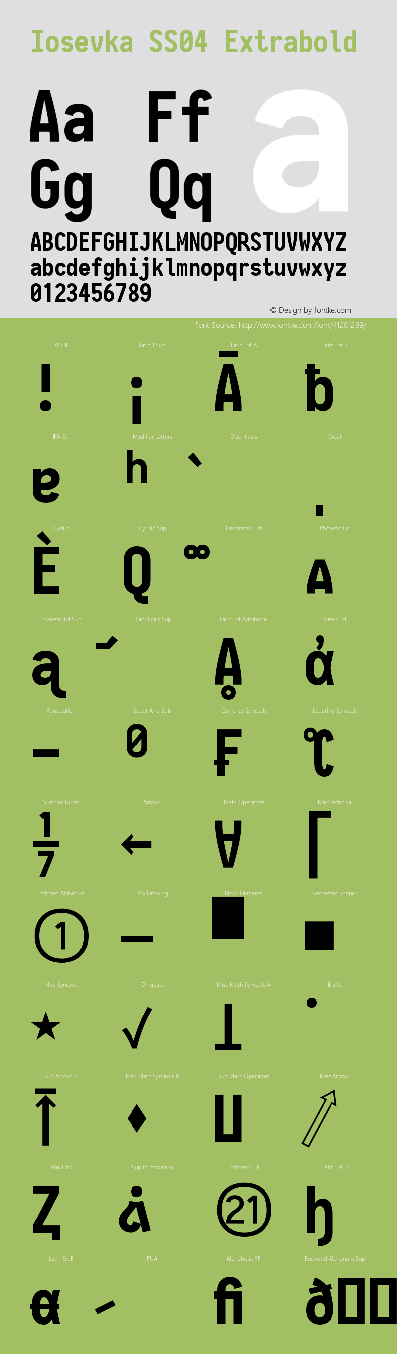 Iosevka SS04 Extrabold 2.3.1 Font Sample