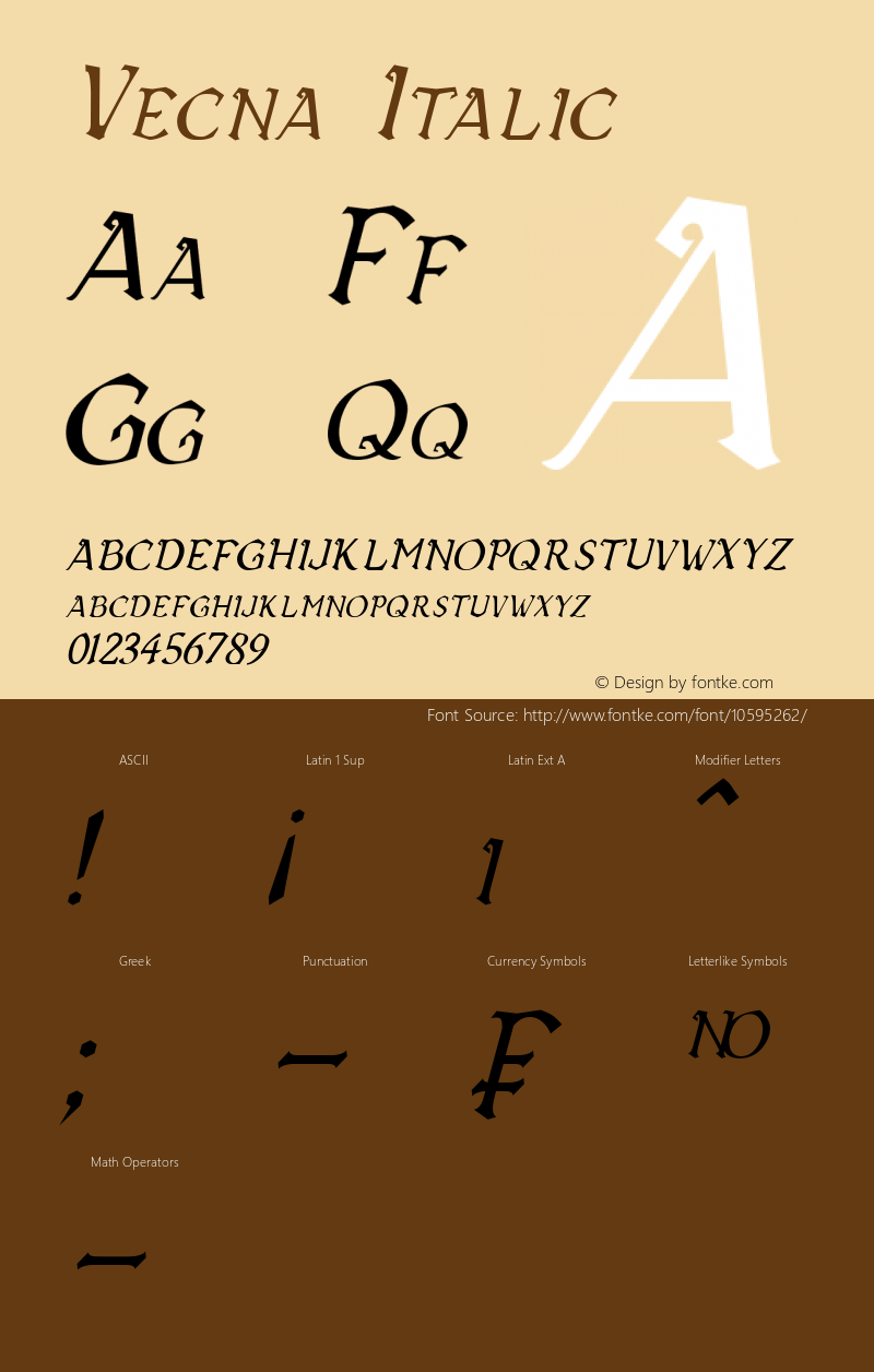 Vecna Italic Version 1.00 September 16, 2014, initial release Font Sample