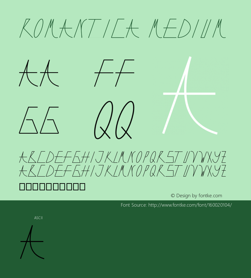 Romantica Version 001.000 Font Sample