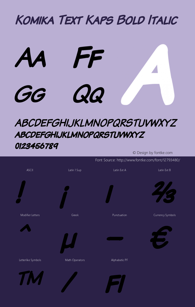 Komika Text Kaps Bold Italic 2.0 Font Sample