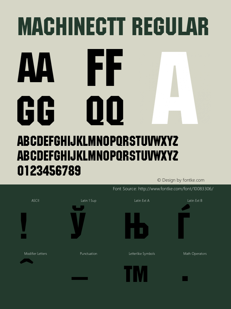 MachineCTT Regular 1.100.000 Font Sample