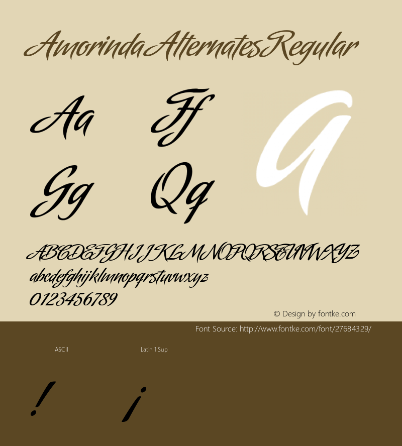 AmorindaAlternates 001.001 Font Sample