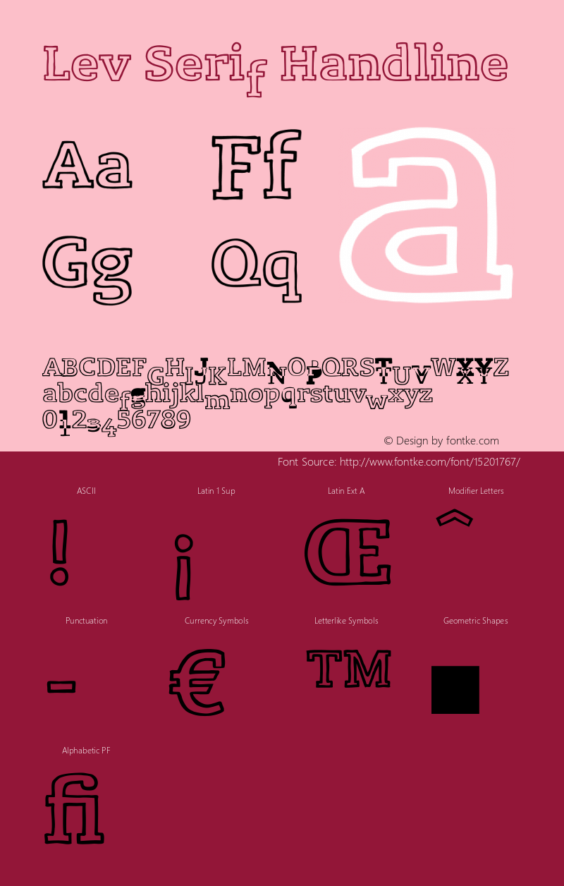 Lev Serif Handline Version 1.001 Font Sample