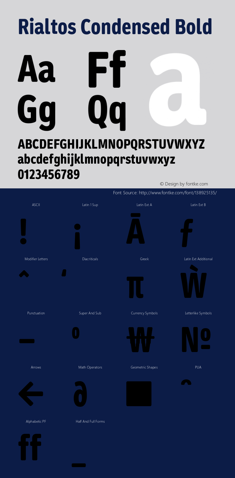 Rialtos Condensed Bold Version 1.000 | wf-rip DC20200820 Font Sample