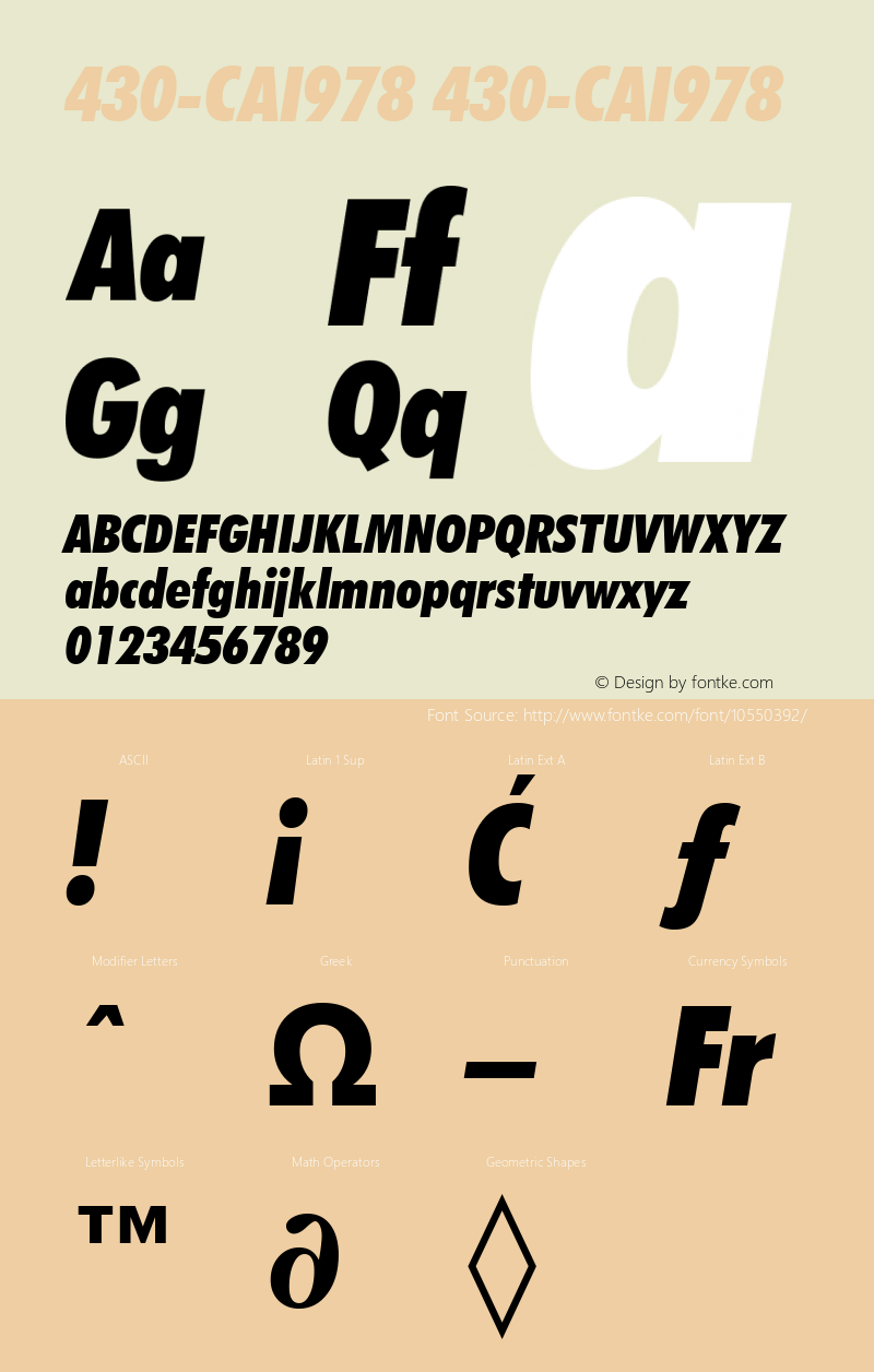 430-CAI978 430-CAI978 Version 3.0 Font Sample