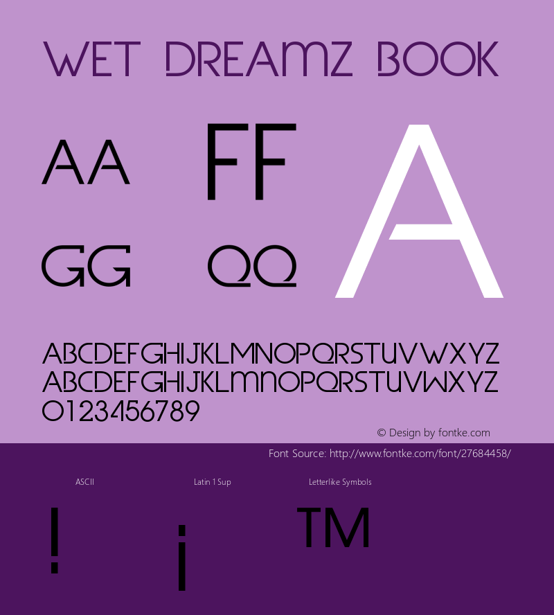 WetDreamzBook 001.000 Font Sample