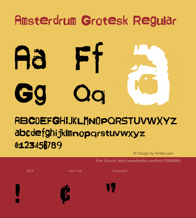 Amsterdrum Grotesk Regular Version 1.000 Font Sample