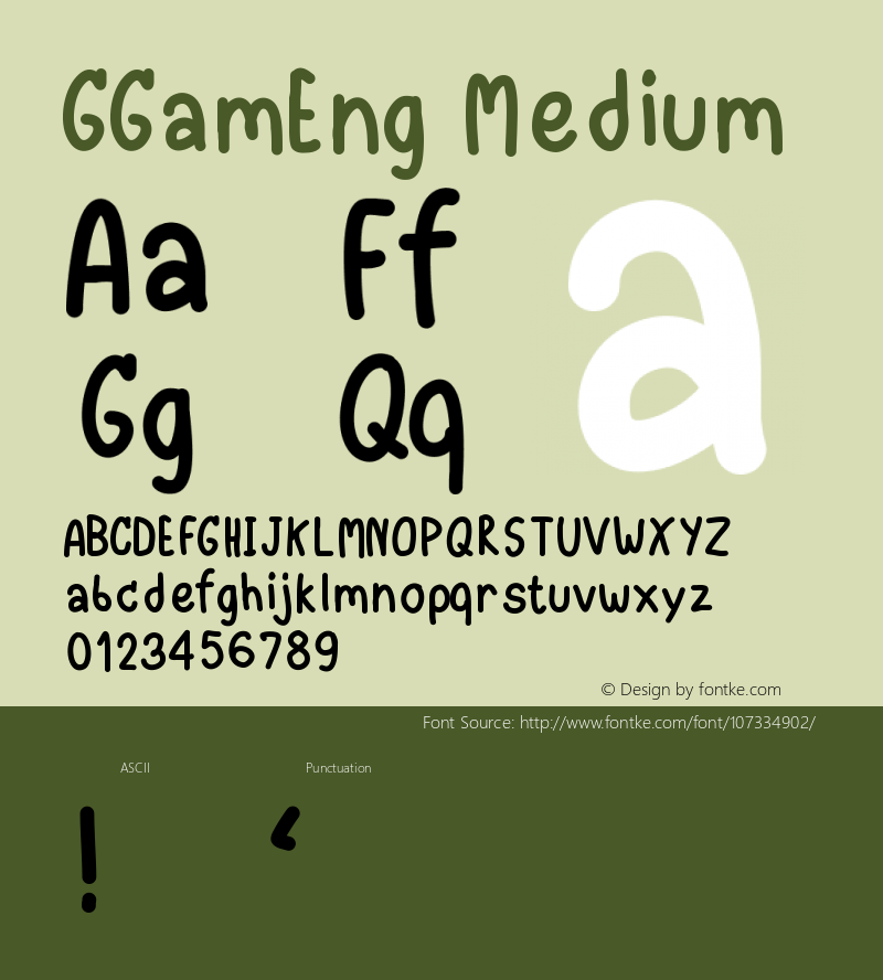 GGamEng Version 001.000 Font Sample