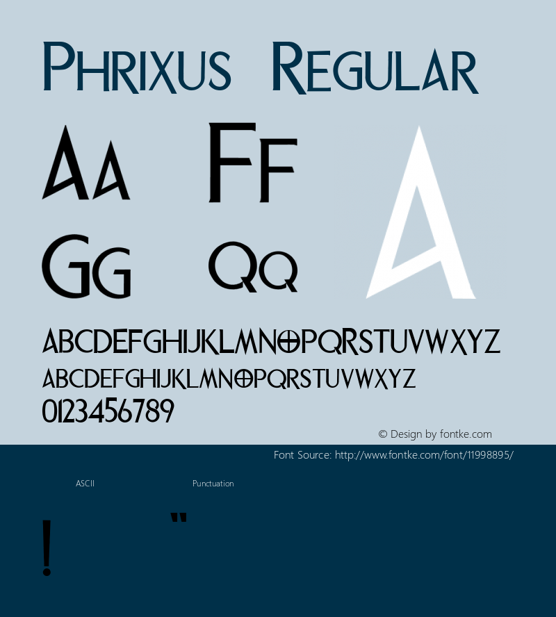 Phrixus Regular 001.000 Font Sample