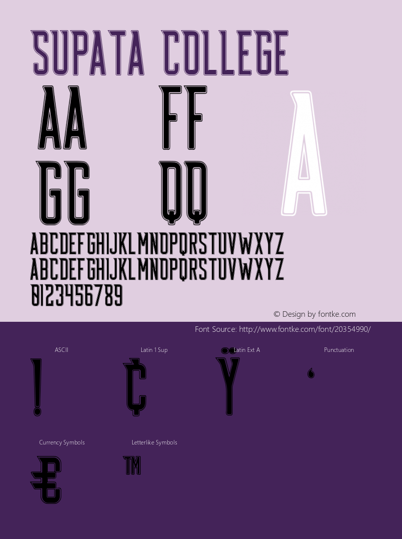 Supata-College Version 1.000;PS 001.001;hotconv 1.0.56 Font Sample