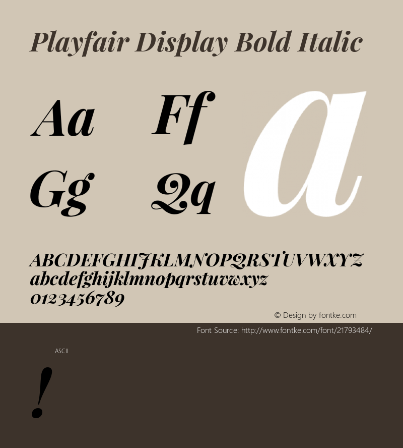 PlayfairDisplay Version 1.0 Font Sample