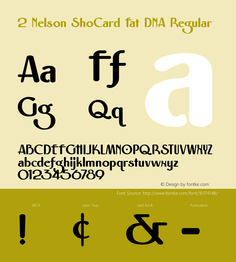 2 Nelson ShoCard Fat DNA Regular Macromedia Fontographer 4.1 4/3/00 Font Sample