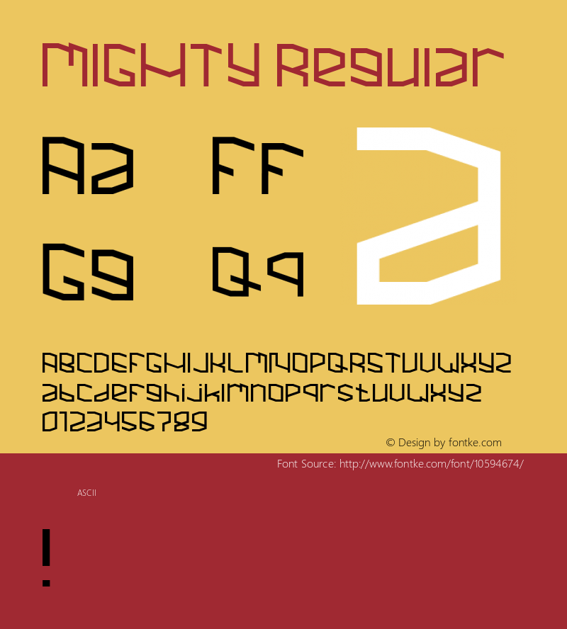 MIGHTY Regular Version 1.000 Font Sample