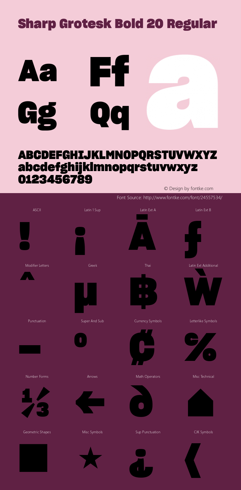 Sharp Grotesk Bold 20 Regular Version 1.001;PS 1.000;hotconv 16.6.51;makeotf.lib2.5.65220 Font Sample