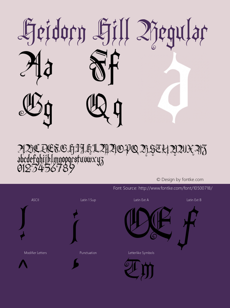 Heidorn Hill Regular 1.0 Font Sample