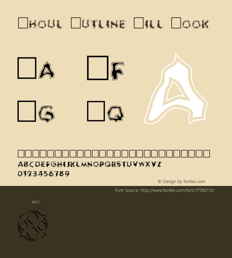 Ghoul Outline Fill Book Version 1.0 - Freeware - use Font Sample