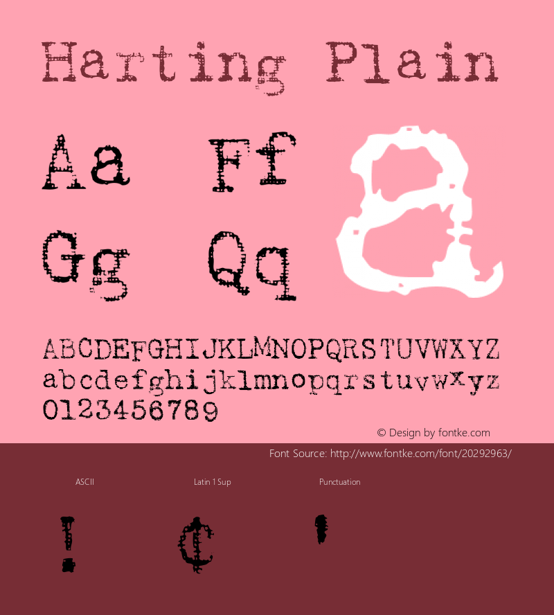 Harting Plain Altsys Fontographer 3.3  3/5/92 Font Sample