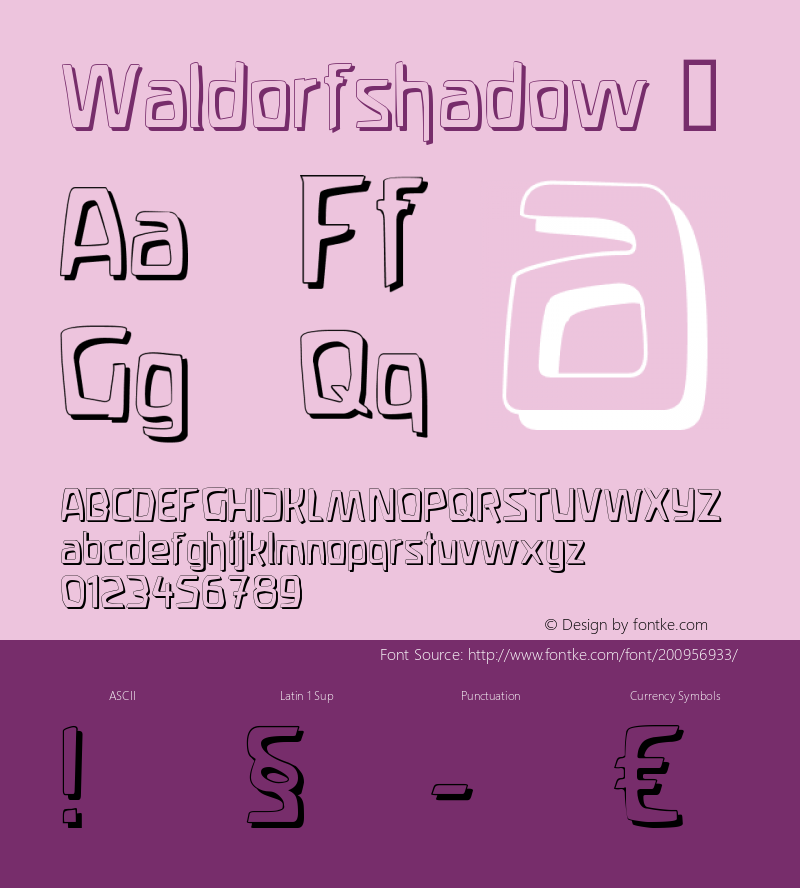 ☞Waldorf shadow com.myfonts.easy.joachim-frank.waldorf.waldorf-shadow.wfkit2.version.2Y3E图片样张