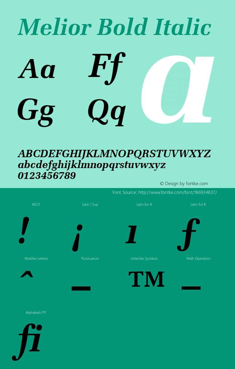 Melior Bold Italic 001.002图片样张