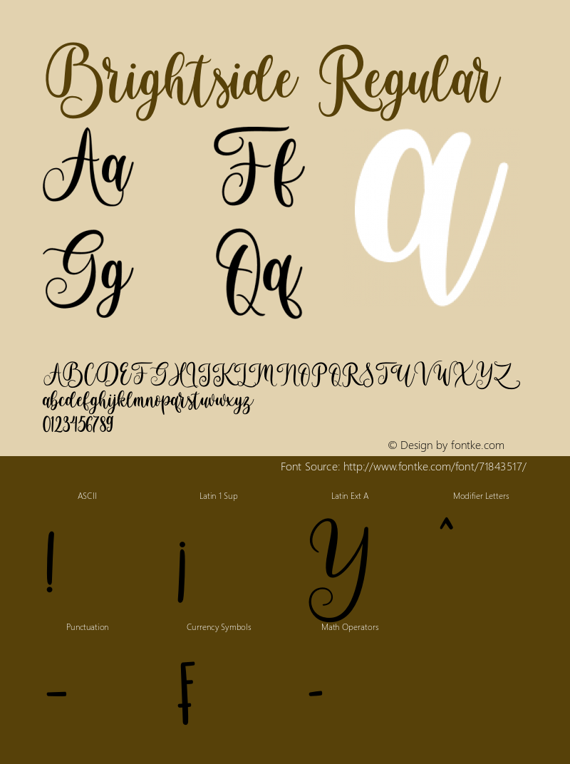 Brightside Version 1.011;Fontself Maker 3.5.1 Font Sample