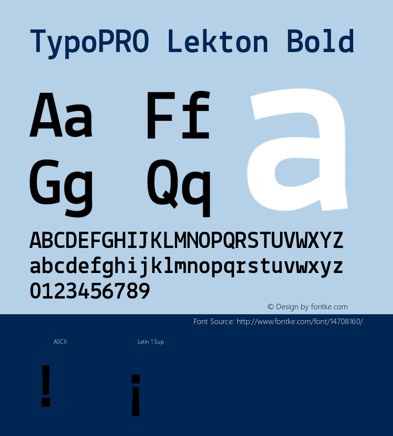 TypoPRO Lekton Bold Version 34.000 Font Sample