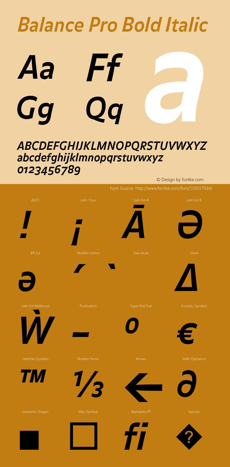 BalancePro-BoldIta Version 7.504; 2008; Build 1020 Font Sample